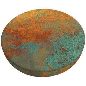 GRatka Ronde Kruk Cover Barstoel Cover Hotel Antislip Zitkussenhoes 13 Inch Trendy Verzadigd Koper met Patina Metallic