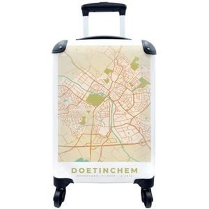 MuchoWow® Koffer - Kaart - Doetinchem - Vintage - Past binnen 55x40x20 cm en 55x35x25 cm - Handbagage - Trolley - Fotokoffer - Cabin Size - Print