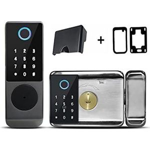Smart Lock, Bedrading Outdoor Waterdicht Tuya Smart Lock Dubbelzijdig Vingerafdrukslot IC-kaart Digitaal toetsenbord Elektronisch deurslot,voor Slaapkamer Hotel Kantoor Appartement(Double Ttlock)