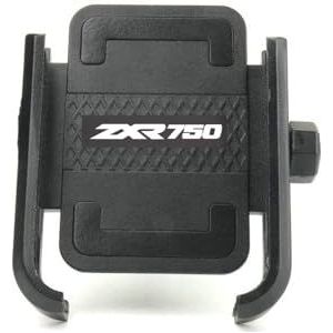 Motorfiets Stuur Achteruitkijkspiegel Mobiele Telefoon Houder GPS Stand Beugel Voor Kawasaki ZXR750 ZXR 750 (Kleur : Black Mirror, Maat : 1)