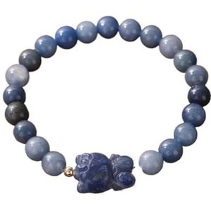 Kat edelsteen kristal armbanden for meisjes Boho 8mm kralen dierenarmband kinderen geschenken (Color : Blue Aventurine)