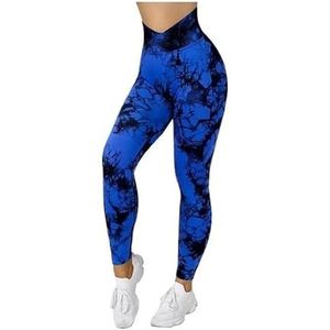 High Waist Yoga Leggings for Women Tummy Control Workout Compression Pants Moisture-Wicking Stretchy Gym Running Activewear Seamless Squat-Proof High-Rise Leggings(Blue_L 3PCS)