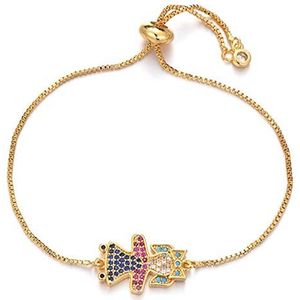 Meerkleurige Zirconia Figuur Knoop Meisje Bedelarmband Cadeau Thuis Sieraden Mode Bedelarmband Dames Armband voor meisjes