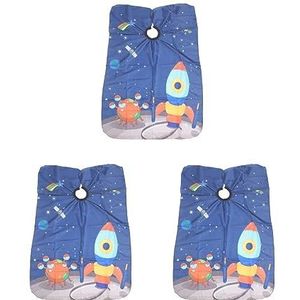 3 Set van Kids Kapsel Cape Cover Professional voor Salon Perming Verven Raket Patroon, 120x80 cm