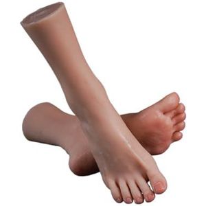 Siliconen voetmodel Simulatie Voet Model Plantaire Rimpels Echte Been Display Nail Art Kostuum Props Siliconen TG3723 ( Color : Silicone Toes bone , Size : Left foot )