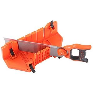 KATSU 313572 Verstekbak met Tenonzaag 35,5 cm, meerhoekig zagen met klem, handzaagset, verstelbaar en afsluitbaar, voor houtbewerking, doe-het-zelf, woondecoratie, fotolijsten