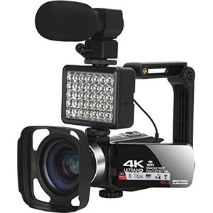 Videocamera, Videocamera camcorder, 4k ultra HD Videocamera VLOGGING VIDEO CAMERA for VLOG OPNAME 3.0Inch 4 8MP 16X Digitale zoomen met WiFi-functiecamcorder(32G SD Card,Rosso)