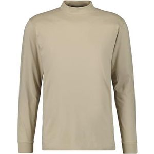 Kleur - Beige Mêlee - Katoen - Hoog Gesloten Hals - Lange Mouwen - Regular Fit