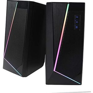PC-luidspreker WE 2.0 2 x 3 W RMS verbinding Bluetooth LED RGB USB-poort stereo 3,5 mm aan/uit-schakelaar
