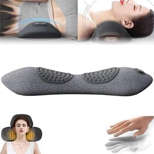 3-in-1 rugmassageapparaat, 2025 upgradedNeck Massager kussen, voor nek, schouder en rug, breng een nieuwe comfortabele ervaring (zwart) (grijs)