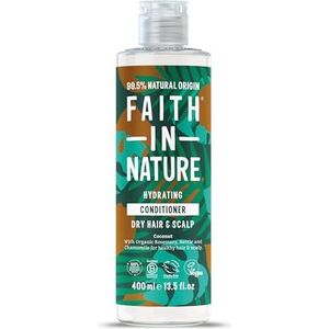 Faith in Nature Natuurlijke kokosnootconditioner, hydraterend, veganistisch en zonder dierproeven, vrij van parabenen en SLS, voor normaal tot droog haar, 400 ml