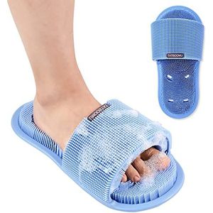 TATBOOMU Douchevoetschrobber, zachte siliconen borstelharen met antislip zuignappen - Reinigt, verzacht, exfolieert en masseert je voeten zonder te buigen, verbetert de voetcirculatie en kalmeert