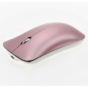 Drie-modus Draadloze 2.4g + Bluetooth 5.0+3.0 Muis Ultradunne Aluminiumlegering Oplaadbare Muis Draagbare Ergonomische Stille Muis (Roze)