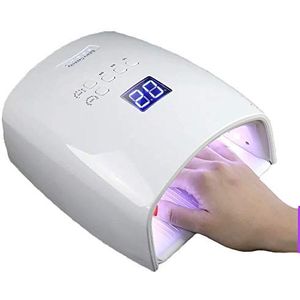 HXwsa Led-nagellamp, oplaadbaar, draadloos gellicht, 48 W, draadloze gelnagellamp, uv-led, voor gelnagels met lcd-scherm