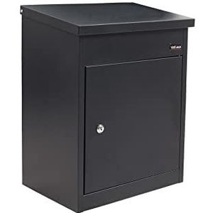 VEEHAUS Pakketbrievenbus, Antraciet, Grote Brievenbus, Roestvrij Staal, Pakketbox, Buiten, XXL, Voor Pakketten, Met Pakketvak, Zonder Standaard, Grijs (Manby)
