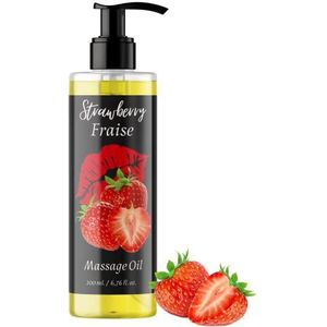 QKnatur - Ontspannende massageolie met aardbeiengeur - 200 ml - Voor lichaamsmassages