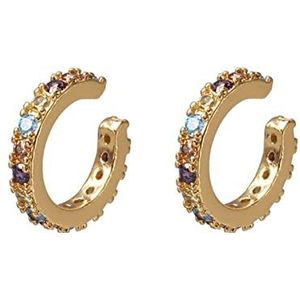 Oorclips Dames Regenboog Oorbellen Cubic Zirconia Oor Manchet Set for Vrouwelijke Trendy Gouden Huggie Clip op oorbellen oorbeschermkristal sieraden Oorbellen (Style : 2pcs Style 4)