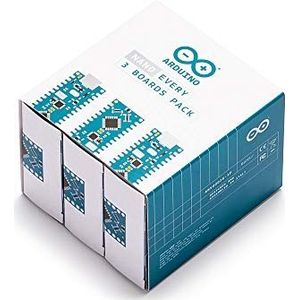 Arduino Nano Every (3 Boards Pack) [ABX00028-3P] - Compacte ontwikkelingskaarten met ATmega4809 microcontroller, 14 digitale I/O-pinnen, 6 analoge ingangen, ideaal voor prototyping en kleine projecten