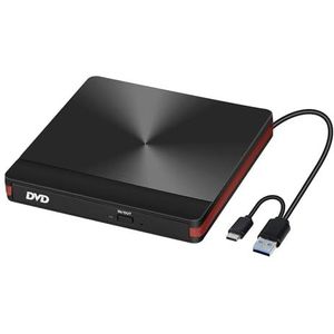 Externe optische drive USB 3.0 draagbare dvd/cd-brander/cd-schrijver for laptop/pc Soepele werking(Red)