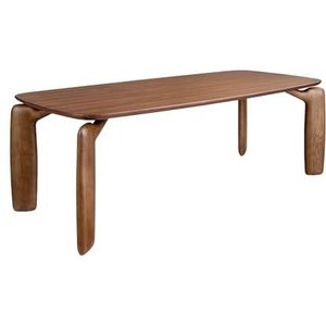 Angel CERDÁ Rechthoekige eettafel van notenhout, stevige tafel voor 8 personen, modern design, woonkamertafel of keuken, 220 x 100 x 75 cm