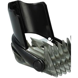 vhbw Kam opzetstuk 3-21 mm compatibel met Philips QC5090 tondeuse, baardtrimmer - vervangende kam, zwart grijs transparant