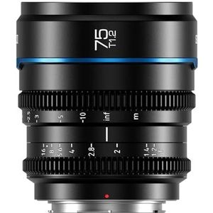 SIRUI Night Walker 75mm Handmatige Focus Cine-Lens (S35 Frame), T1.2 Groot Diafragma S35 Frame Prime-lens E-Mount, voor Sony FX30, ZV-E10, A6500, A6600, Zwart