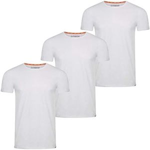 riverso RIVLenny Basic T-shirt voor heren, verpakking van 3 stuks, ronde hals, regular fit, korte mouwen, eenkleurig, vlammgaren, dun product, 100% katoen, zwart, wit, grijs, blauw, marineblauw,