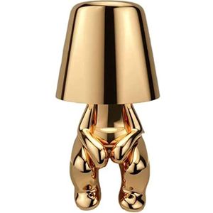 Bedside Touch Control Table Lamp, Thinker Led Desk Lamp Collection, Nightstand Lamp, Modern Night Light, Cute Desk Decor, for Home Living Room Office,Goud,when