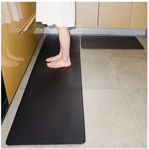 De sportschool heeft zware vloeren Keukenmat Gedempt 0,31 inch Tapijten Antislip Waterdicht Ergonomisch Comfort Staande Mat for Keuken, Vloer, Kantoor, Gootsteen, Wasserij(Black,45x75CM17.7x29.5in)