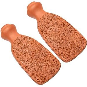QUBA LINEN Puimsteen voor voeten - 2-zijdige Terra Cotta voetschrobber, professionele exfoliërende kleisteen voor voeten en handen, lichaamsverzorging - puimsteen voor voeten eeltverwijderaar, bruin
