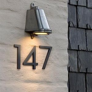 Huisnummers plaques, deurnummer plaques groot zwart huisnummer drijvend bord 15 cm moderne deurnummers gebouw bewegwijzering buiten adresplaat (kleur: 5, maat: 10 cm)