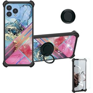 Aroepurt Hoes voor Wiko T60, hoes compatibel met Wiko T60, hoes, case, telefoonhoes, beschermhoes, cover [met 9H hardheid HD beschermfolie] PC + siliconen standaard YGL-LAN