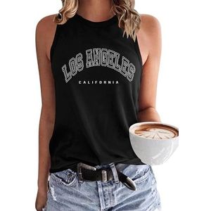 WNEEDU Tanktop voor dames, mouwloos, bovenstuk, zomer, tanktop, ronde hals, blouse, top, XL