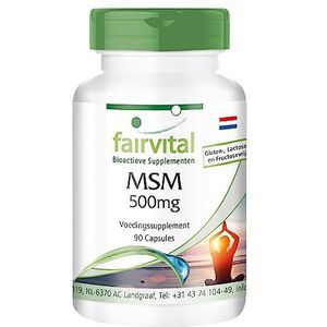 Fairvital | MSM capsules 500mg - HOOG GEDOSEERD - VEGAN - 90 capsules - methylsulfonylmethaan, dimethylsulfon