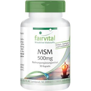 Fairvital | MSM capsules 500mg - HOOG GEDOSEERD - VEGAN - 90 capsules - methylsulfonylmethaan, dimethylsulfon