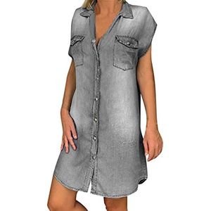 Denim Jurken voor Dames Denim Shirt Jurk Dames T-shirt Jurk Maat 12 Casual Button Down Denim Shirt Jurk