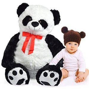 Pink Papaya Grote knuffel-panda ""Pan Tao"", 100cm, zachte XXL knuffel, grote XXL beer voor meisjes en jongens, knuffelbaar speelgoed voor jong en oud, teddybeer met makkelijk te onderhouden vacht