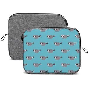 Wasberen in een cartoon stijl laptop sleeve case beschermende notebook draagtas reizen aktetas 14 inch