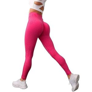 OXOLAMRIN Yogalegging, naadloze yoga- en fitnesslegging voor dames, met hoge tailleband, meerkleurig, verschillende maten, rood, L