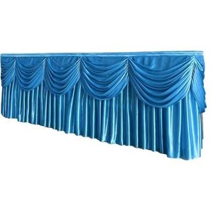 Tafelkleed Ijs Zijde Tafelrok Kleurrijke Geplooide Ruches Tafelplint Met Swag voor Bruiloft Verjaardag Decoratie Tafelrokken (Meerblauw, 5,2 m L x 74,9 cm H)