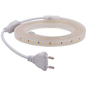 XUNATA Ledstrip, 1 m, 220 V, SMD 2835, 120 LEDs/m, IP67, waterdicht, witte plafondgeleider, LED-strip, keuken, kabel, LED-verlichting, warm wit