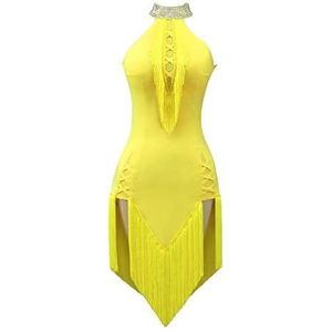 Latin dansoutfit voor dames Tango Salsa wedstrijd kostuum Ballroom danskleding Cha Cha Slim Fit jurken Dansrok met hoge split aan de zijkant voor rumba,A,L