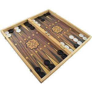 PrimoLiving Deluxe Houten Backgammon Set - 50 x 47 cm - inclusief schaakbord