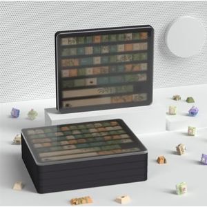Keycap Opbergdoos, 3 Lagen Laden Keycap Stofdicht/Bescherming/Vitrine (Color : Black)