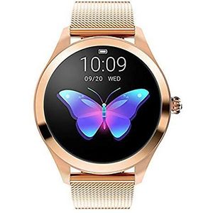 ZDY KW10 Smart Watch rond touchscreen, IP68 waterdichte smartwatch voor vrouwen, fitnesstracker met hartslag- en slaapstappenteller, armband voor iOS/Android