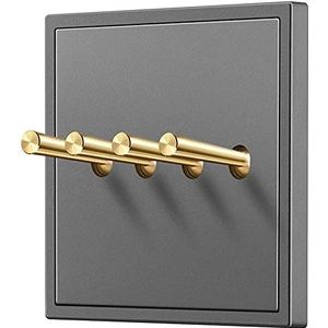 Wandschakelaar, Bedieningsschakelaar 86 Verborgen Paneel Messing Wandschakelaar Retro Wandschakelaar Vierkant Grijs