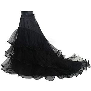 LXSWY hoepel petticoat Zwarte Petticoats voor Trouwjurk Crinoline tule huwelijk enaguas saiote novia anagua de vestido de noiva onderrok, 4, Eén maat