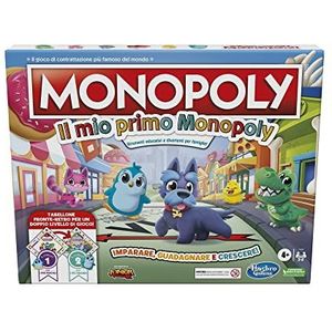 Monopoly Mio Primo Monopoly, bordspel voor kinderen vanaf 4 jaar, 2 gezichten, educatief gereedschap voor gezinnen