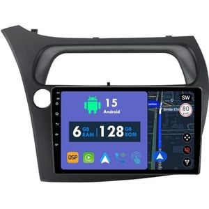 RoverOne Autoradio GPS voor Honda Civic Hatchback 2006-2012 Carplay Android Auto Stereo Hoofdeenheid Bluetooth WiFi Radio Speler Sat Navigatie