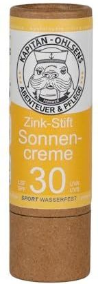Zink - Zonnecrème - SPF 30 - Waterdicht - Minerale Zinkstick - 100% Natuurlijk